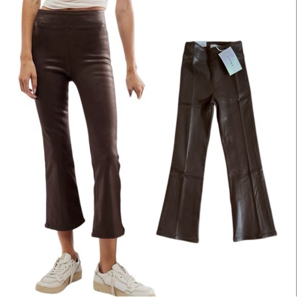 NWT Frame Jet Set Mini Boot Chocolate Cropped Pants Size 0 - Picture 4 of 14